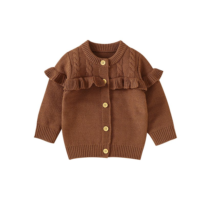 Winter Newborn Coat Flounce Baby Girls Sweater Cardigan Mimixiong