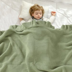 Hot Sale Solid Color Baby Knitted Blanket Mimixiong