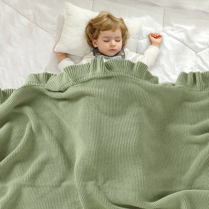 Hot Sale Solid Color Baby Knitted Blanket Mimixiong