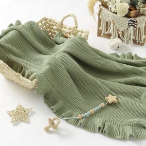 Hot Sale Solid Color Baby Knitted Blanket Mimixiong
