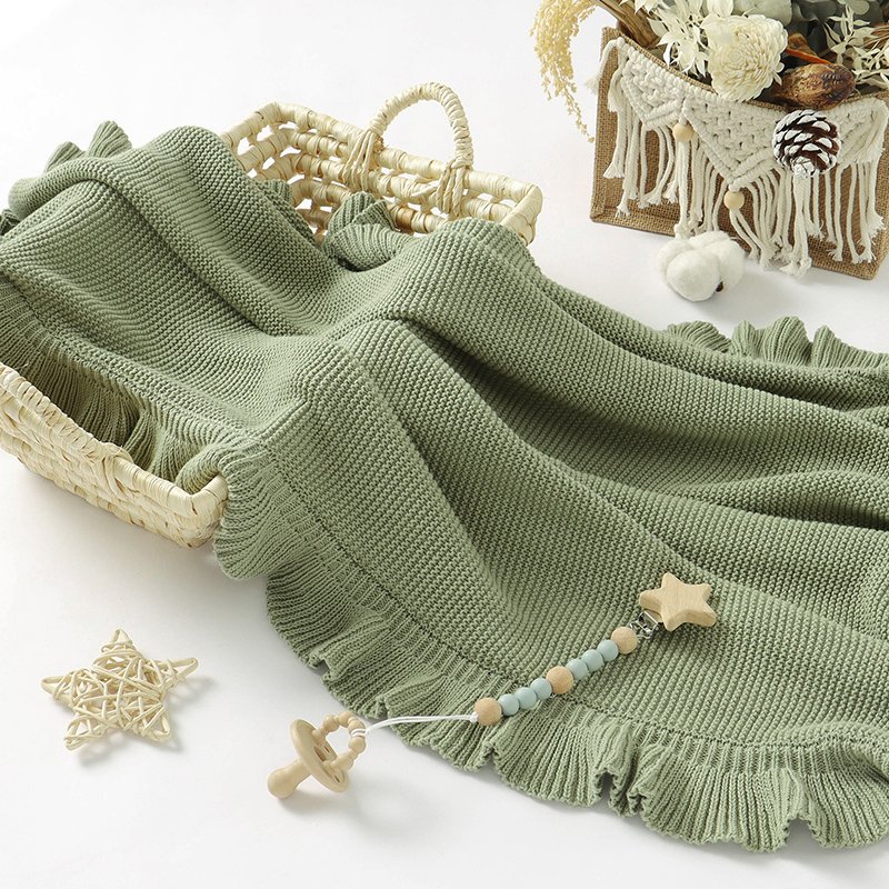 Hot Sale Solid Color Baby Knitted Blanket Mimixiong