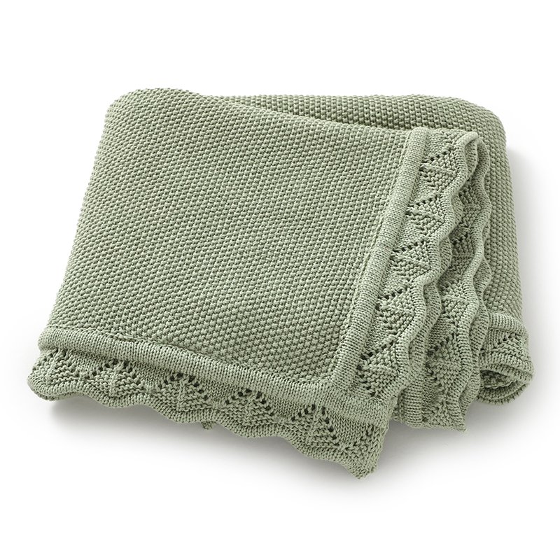 Wholesale100% Cotton Baby Swaddle Stroller Cover Knit Edge Blanket Mimixiong