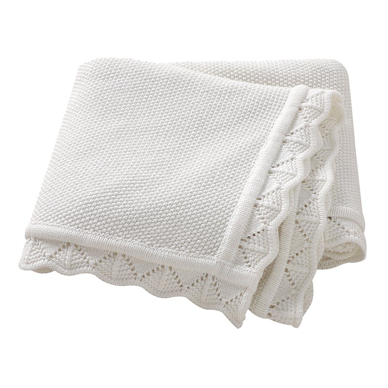 Wholesale100% Cotton Baby Swaddle Stroller Cover Knit Edge Blanket Mimixiong