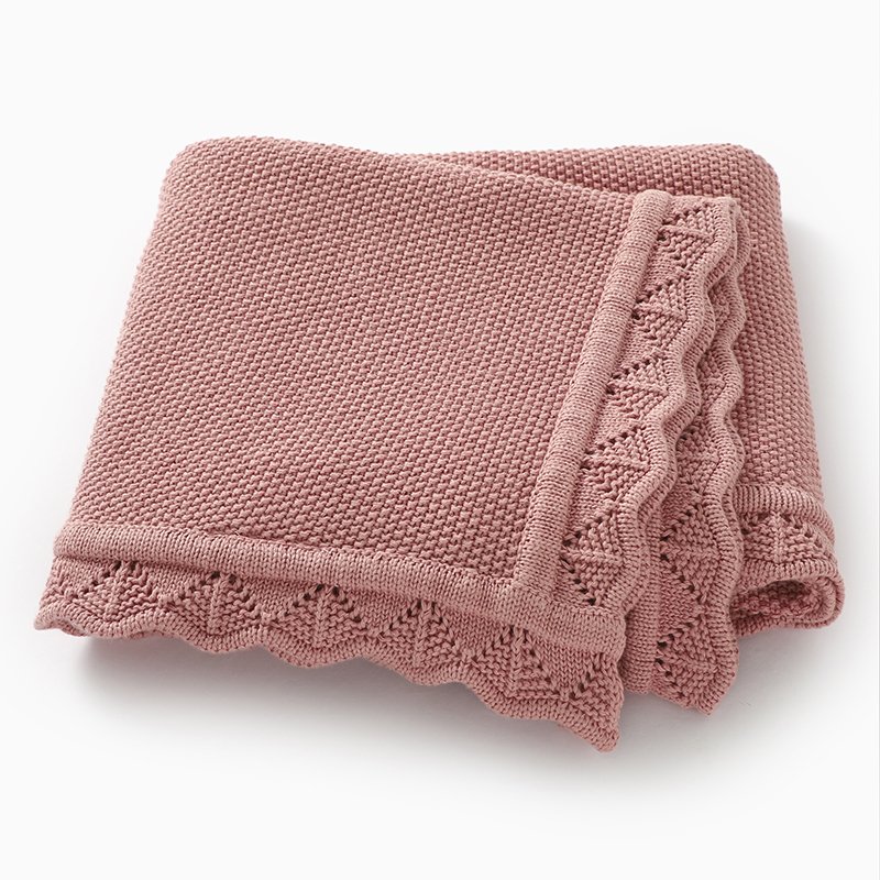 Wholesale100% Cotton Baby Swaddle Stroller Cover Knit Edge Blanket Mimixiong