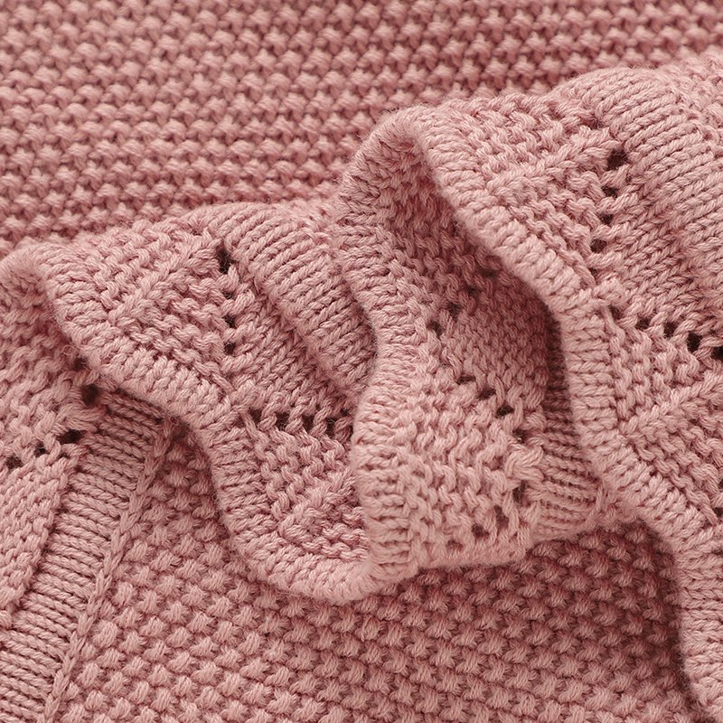 Wholesale100% Cotton Baby Swaddle Stroller Cover Knit Edge Blanket Mimixiong