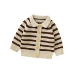 Mimixiong Soft Striped Knit Cardigan for Newborn Baby