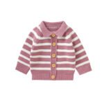 Mimixiong Factory Price Ropa De Bebes Soft Clothes for Newborn Baby Kids Girls' Boys Strips Long Sleeve Knit Cardigan Sweaters
