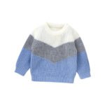 New Arrival Baby Casual Round Neck Striped Knitted Sweater Mimixiong