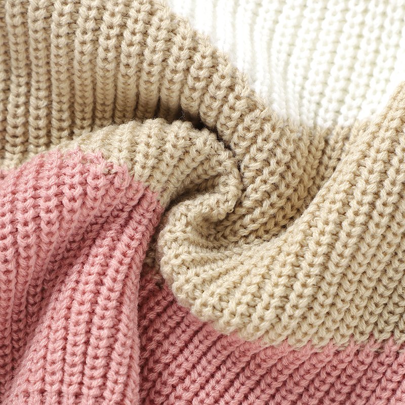 New Arrival Baby Casual Round Neck Striped Knitted Sweater Mimixiong