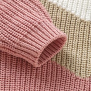 New Arrival Baby Casual Round Neck Striped Knitted Sweater Mimixiong