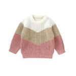 New Arrival Baby Casual Round Neck Striped Knitted Sweater Mimixiong