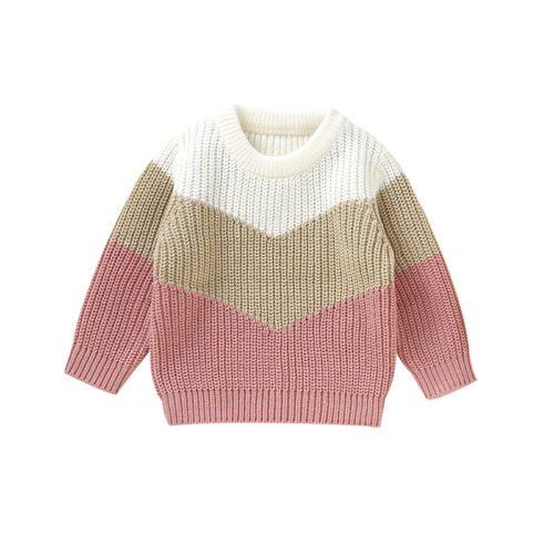 New Arrival Baby Casual Round Neck Striped Knitted Sweater Mimixiong