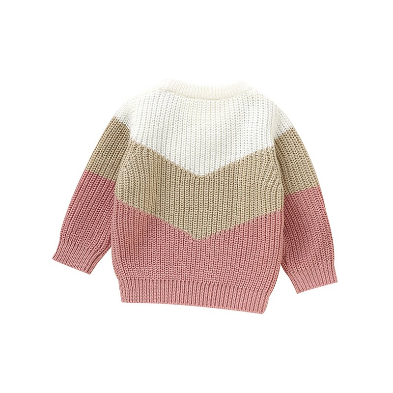 New Arrival Baby Casual Round Neck Striped Knitted Sweater Mimixiong