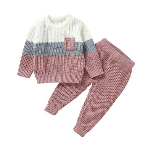 mimixiong hot sale Wholesale Set newborn toddler Baby Autumn Winter Clothing Set Baby chunky Knitted sweater and pants