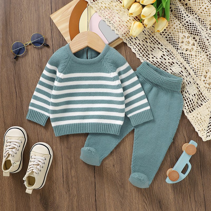Wholesale Knitted Baby Sweater & Footie Pants Mimixiong