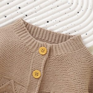 Wholesale Soft Knit Baby Sweater Crew Neck Cardigan Mimixiong