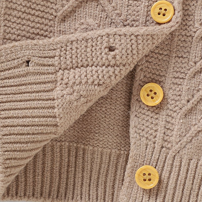 Wholesale Soft Knit Baby Sweater Crew Neck Cardigan Mimixiong