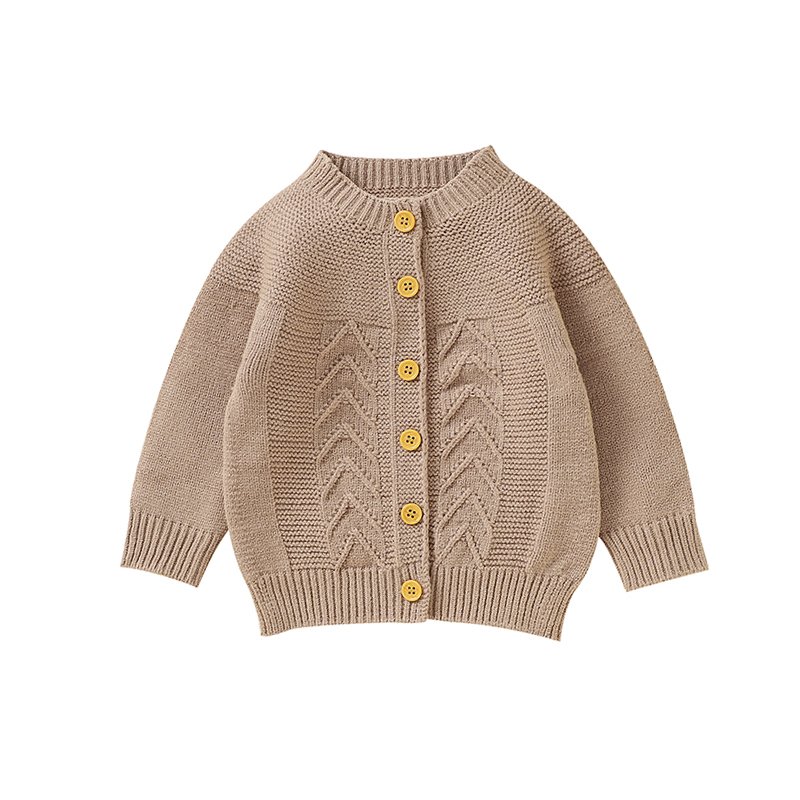 Wholesale Soft Knit Baby Sweater Crew Neck Cardigan Mimixiong