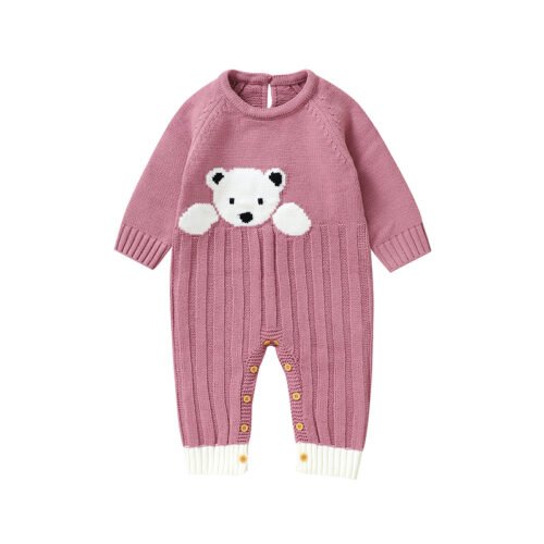 mimixiong Knitted Newborn Jumpsuit Animal Pattern Long Sleeve Babi Romper Baby Onesies Clothes