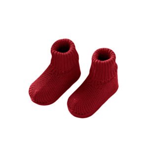 2024 Hot Sale Knitted Baby Shoes Solid Baby Booties Winter Infant Baby Socks