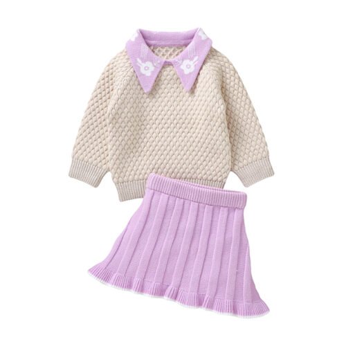 Mimixiong Knitted Baby Dress & Sweater Set – Cozy & Stylish 2pcs Outfit