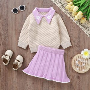 Baby Dress & Sweater 2pcs Set Mimixiong
