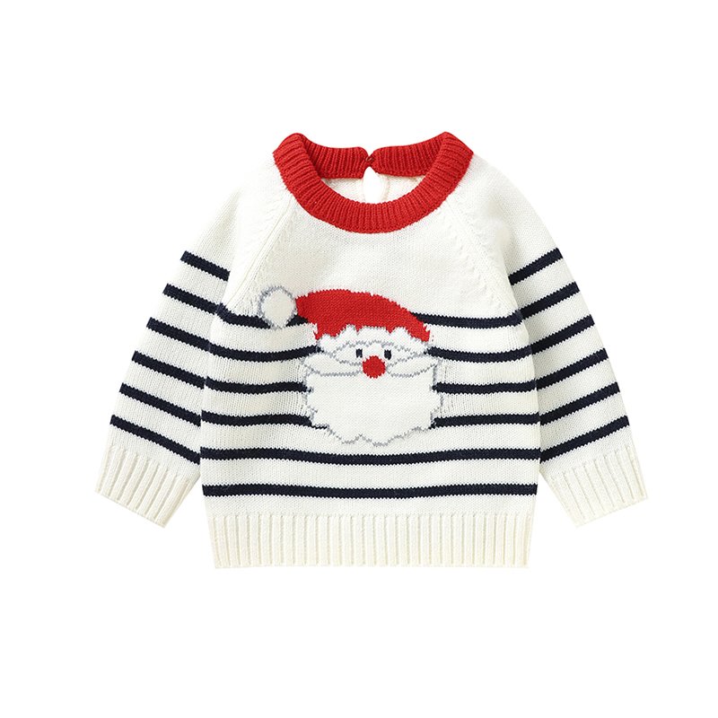Christmas Baby Sweater Knitted Santa Long Sleeve Top Mimixiong