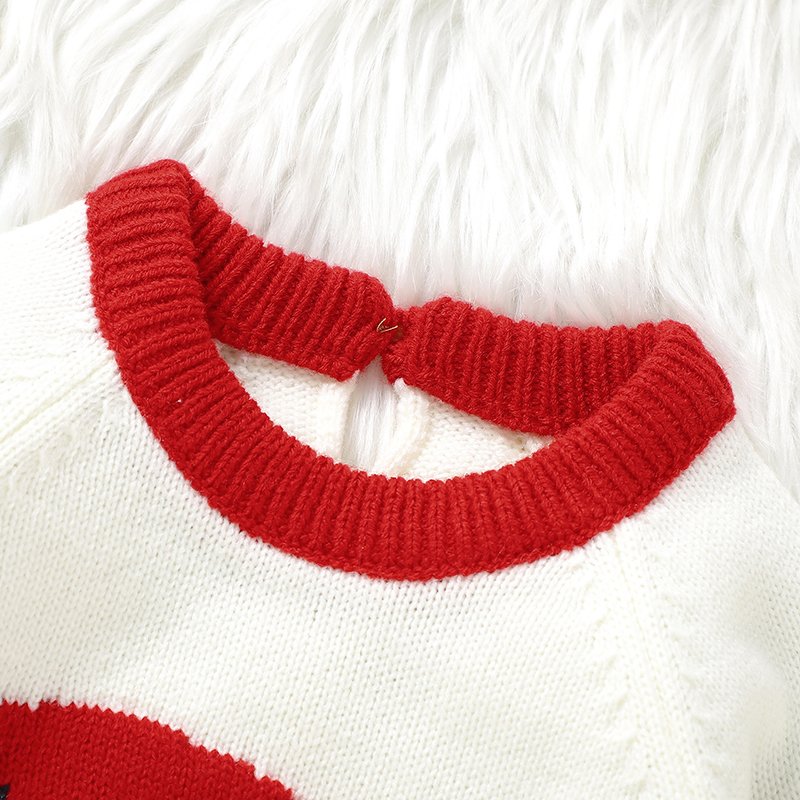 Christmas Baby Sweater Knitted Santa Long Sleeve Top Mimixiong