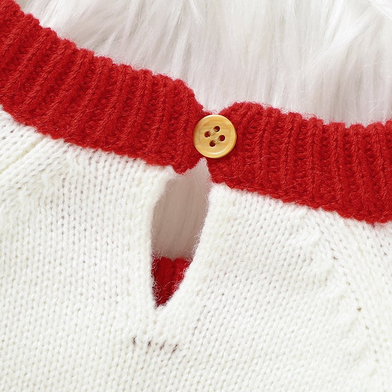 Christmas Baby Sweater Knitted Santa Long Sleeve Top Mimixiong