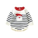 Christmas Baby Rompers Baby Knitted Clothes White Santa Claus Overalls Long Sleeve Baby Romper