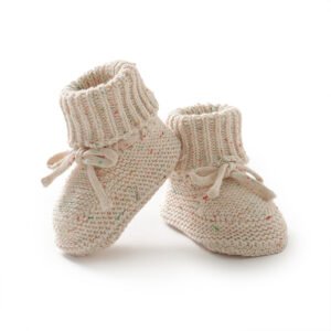 Mimixiong Knitted Baby Shoes Newborn Baby Knitted Booties Cotton Crochet Infant Baby Socks with Strings