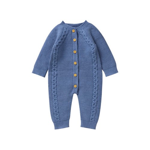 Fast Shipping Mimixiong Knitted Baby Rompers Solid Unisex Baby Boutique Jumpsuits