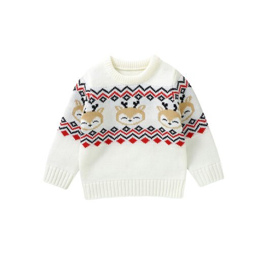 New Arrival Knitted Newborn Christmas Pattern Sweater Mimixiong