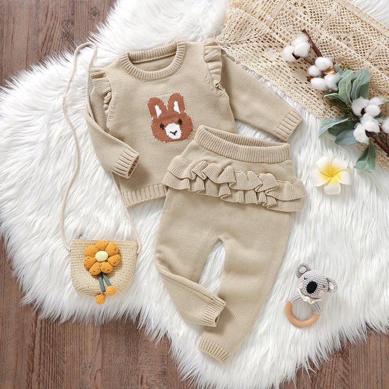 High Quality Cute Rabbit Baby Sweater & Pants Set Mimixiong