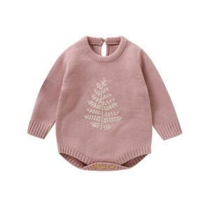 Mimixiong Hot Sale Tree Patterned Baby Rompers Knitted Soft Jumpsuit Autumn Winter Baby Clothes
