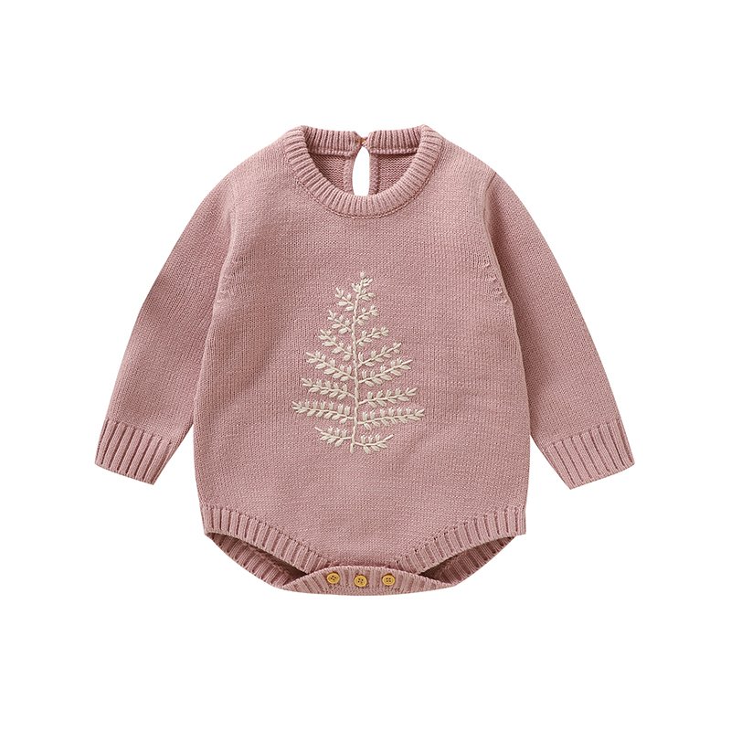 Mimixiong Hot Sale Tree Patterned Baby Rompers Knitted Soft Jumpsuit Autumn Winter Baby Clothes
