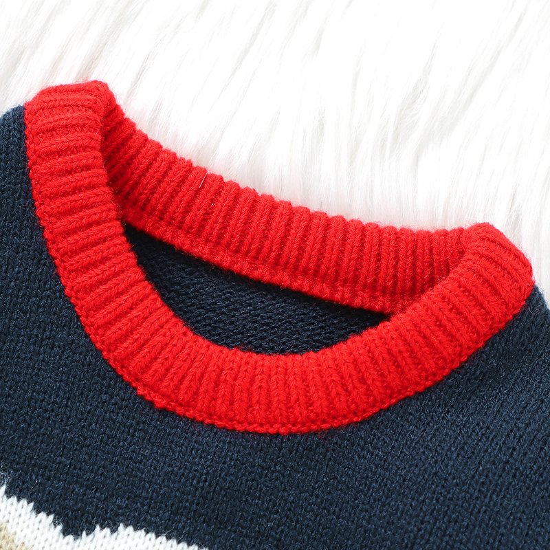 Wholesale Knit Newborn Baby Bear Pattern Jacquard Sweater Mimixiong