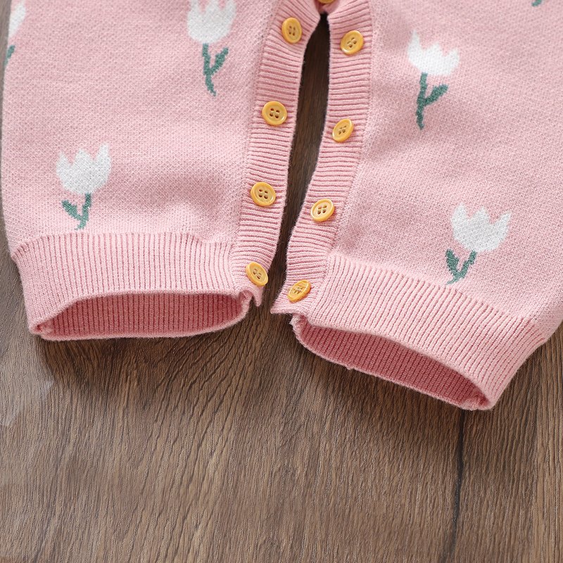 Winter Tulip Baby Knitted Pajamas Romper Mimixiong