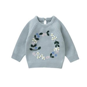 Knit Baby Pullovers Handmade Embroidery Sweater Mimixiong