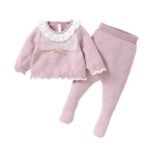Winter Knit Baby Sweater & Solid Pant Set Mimixiong