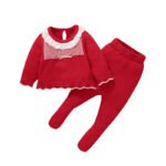Winter Knit Baby Sweater & Solid Pant Set Mimixiong