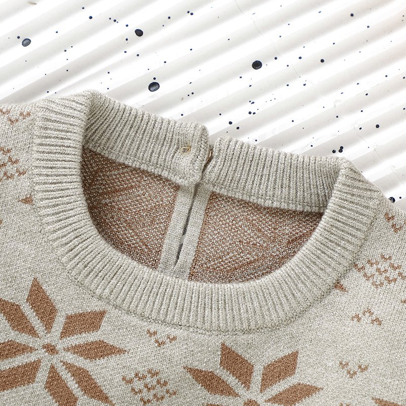 Snowflakes Baby Sweater & Pant Set Mimixiong