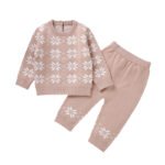 Snowflakes Baby Sweater & Pant Set Mimixiong