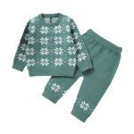 Snowflakes Baby Sweater & Pant Set Mimixiong