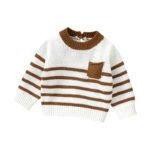 Soft Warm Stripes Long Sleeve Knit Pullover Sweater Mimixiong