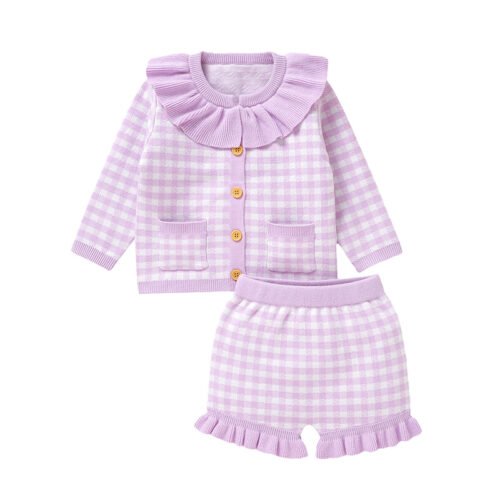 Baby Girl Knitted Sweater & Pants Gift Set Mimixiong