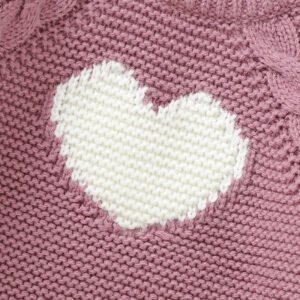 Heart Jacquard Long Sleeve Sweater & Pants Mimixiong