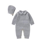 mimixiong Manufacturer Toddler Newborn Clothes Set Baby Outfits 2Pcs Set Plain Long Sleeve Romper With Hat Accept Customization