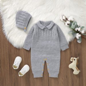 Toddler Newborn Long Sleeve Romper & Hat Set Mimixiong