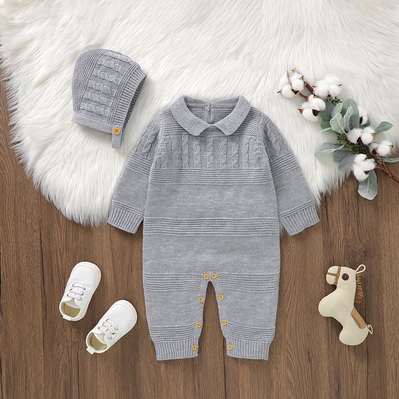 Toddler Newborn Long Sleeve Romper & Hat Set Mimixiong